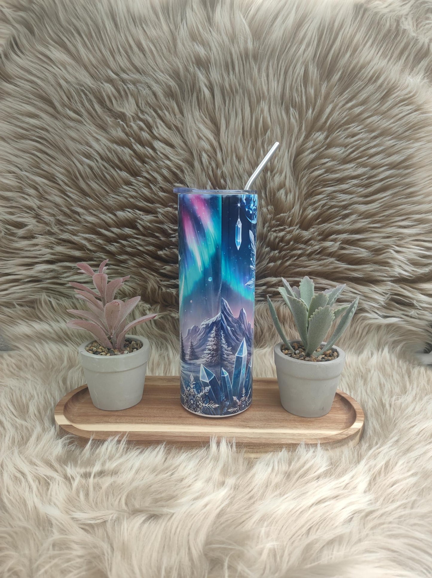 Drinkbeker - tumbler - witte wolf