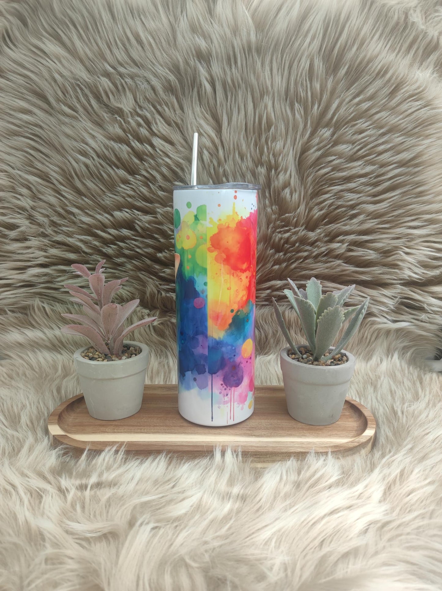 Drinkbeker - tumbler - kleurrijke giraffe