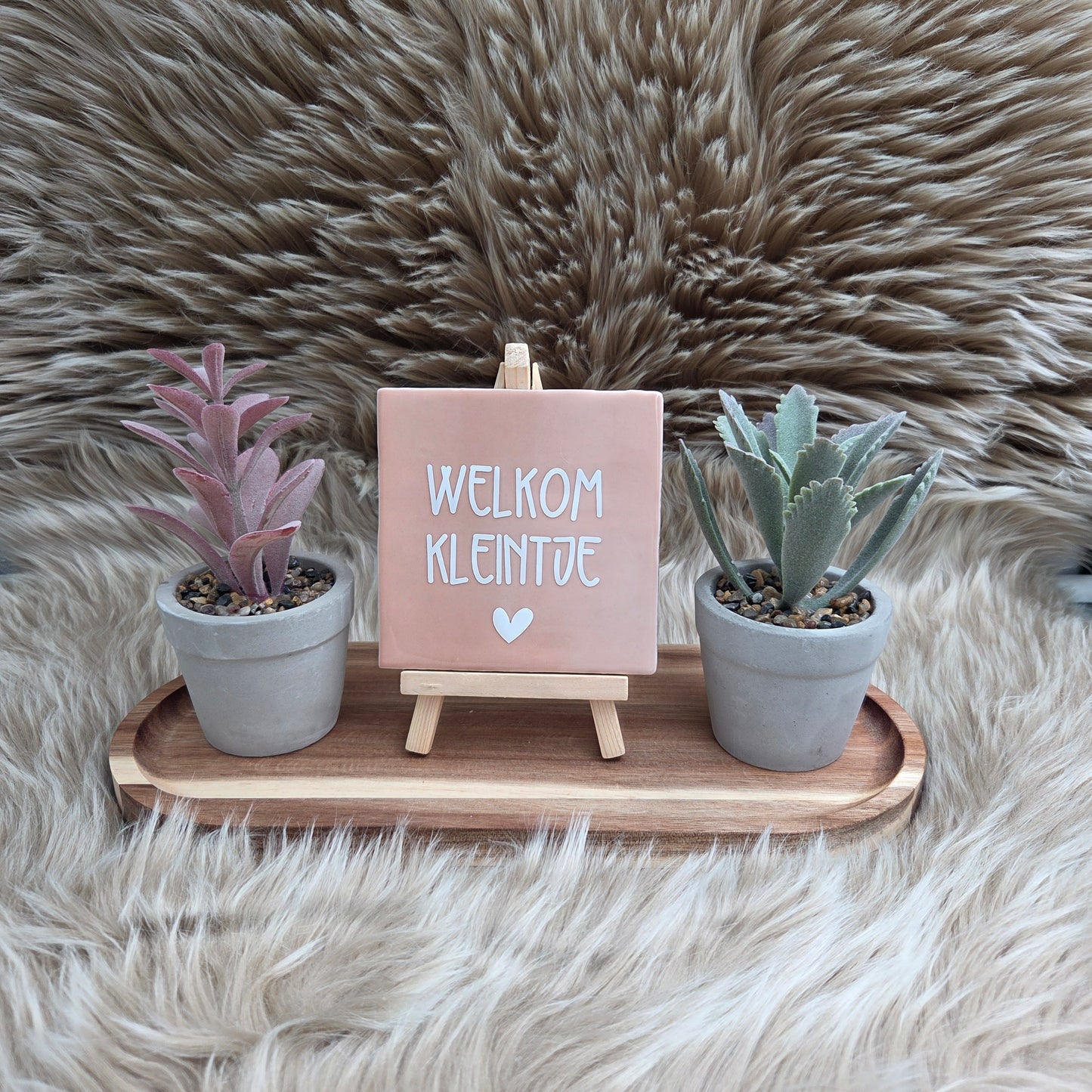 Geboortcadeau tegeltje Welkom kleintje