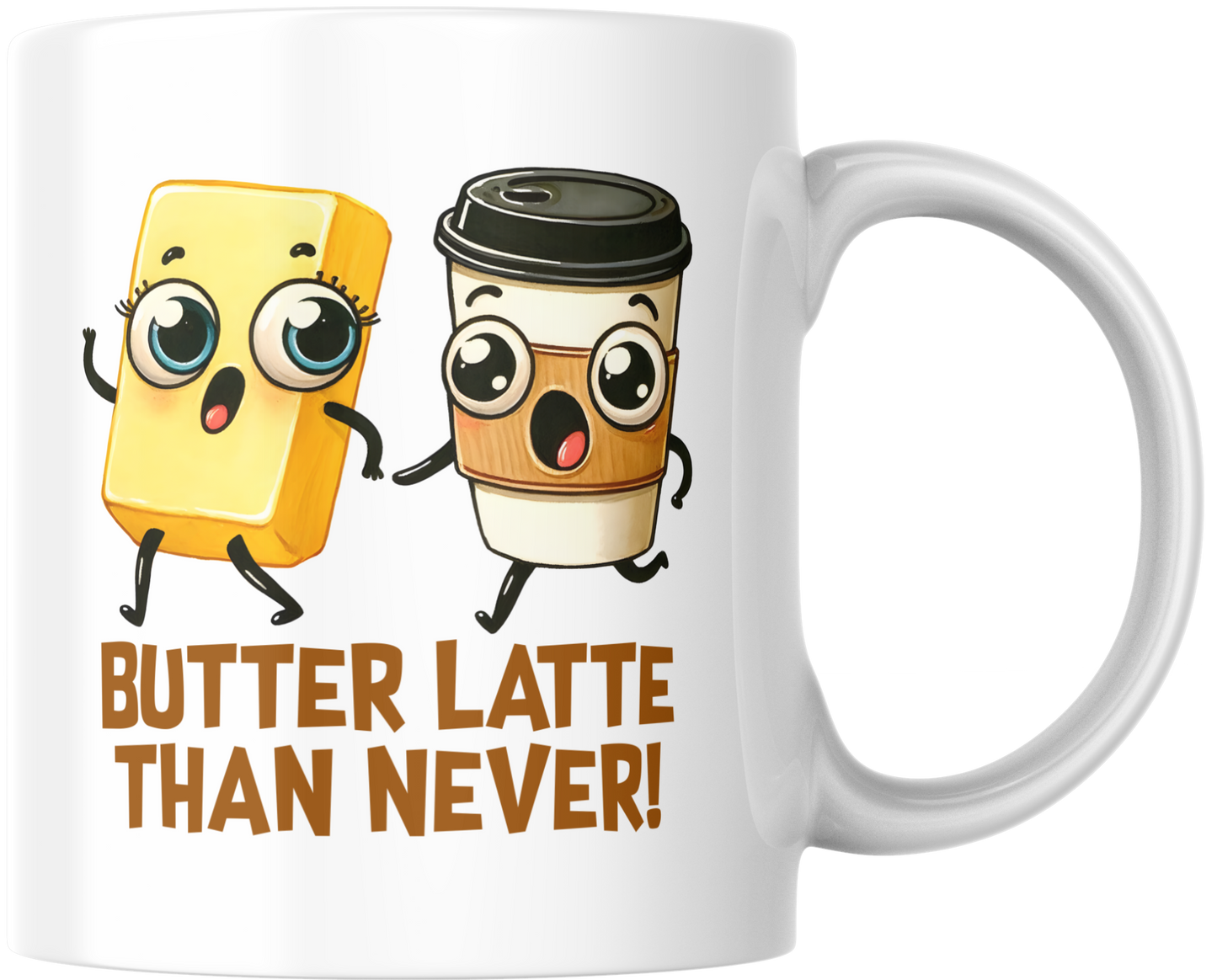 “Butter Latte Than Never” – Grappige woordgrap-mok