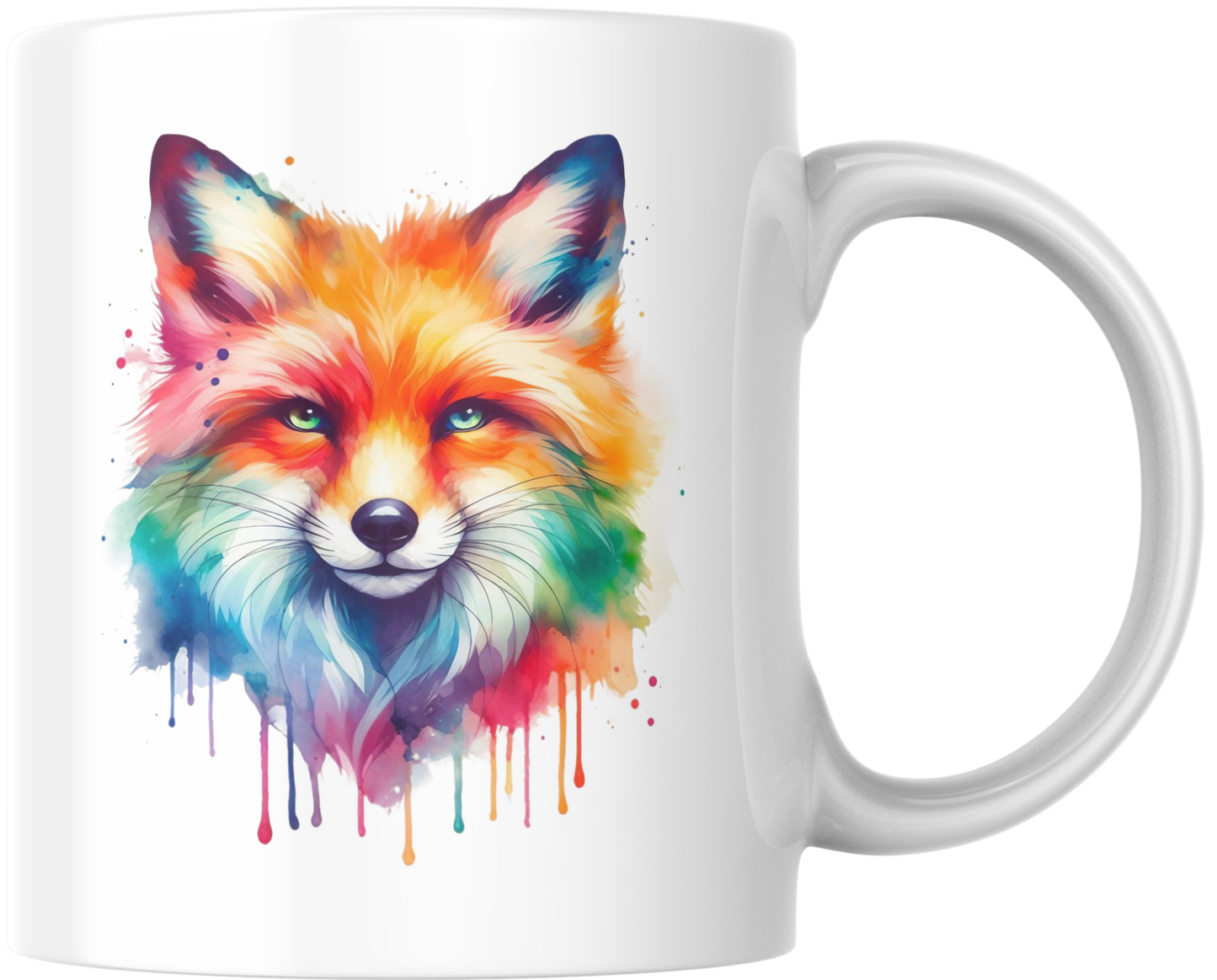 Watercolor Vos – Kleurrijke kunst-mok