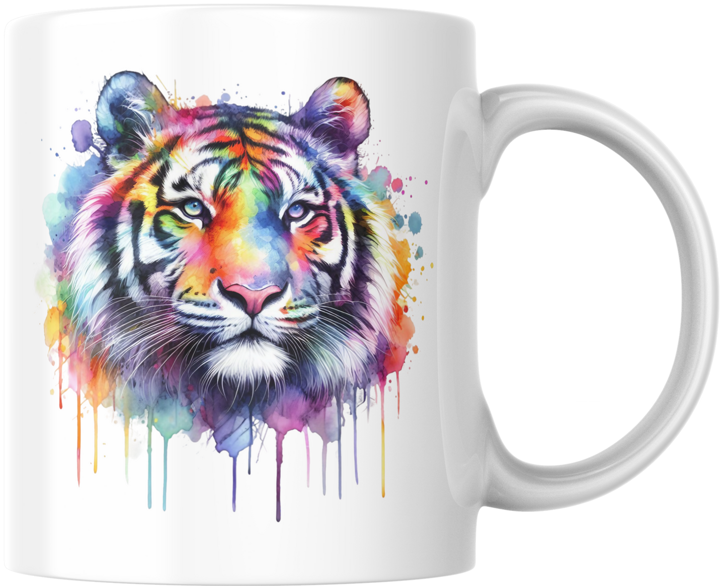 Rainbow Tiger – Kleurrijke aquarel tijger