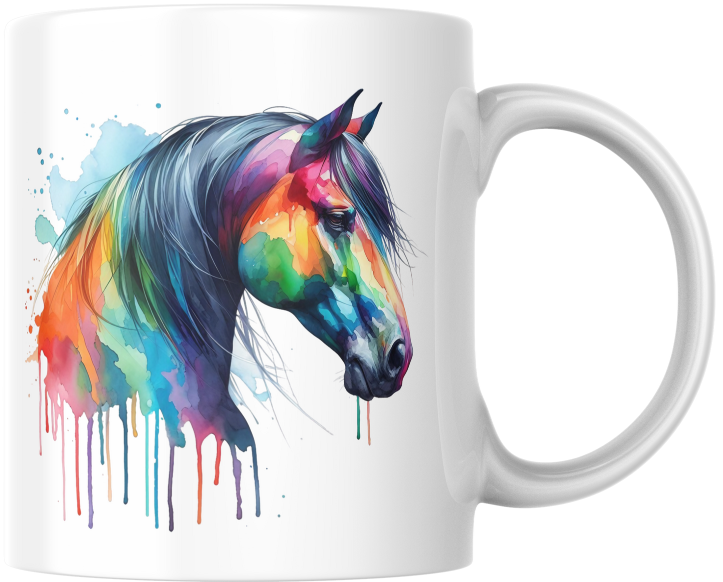 Regenboog Paard – Moderne aquarel