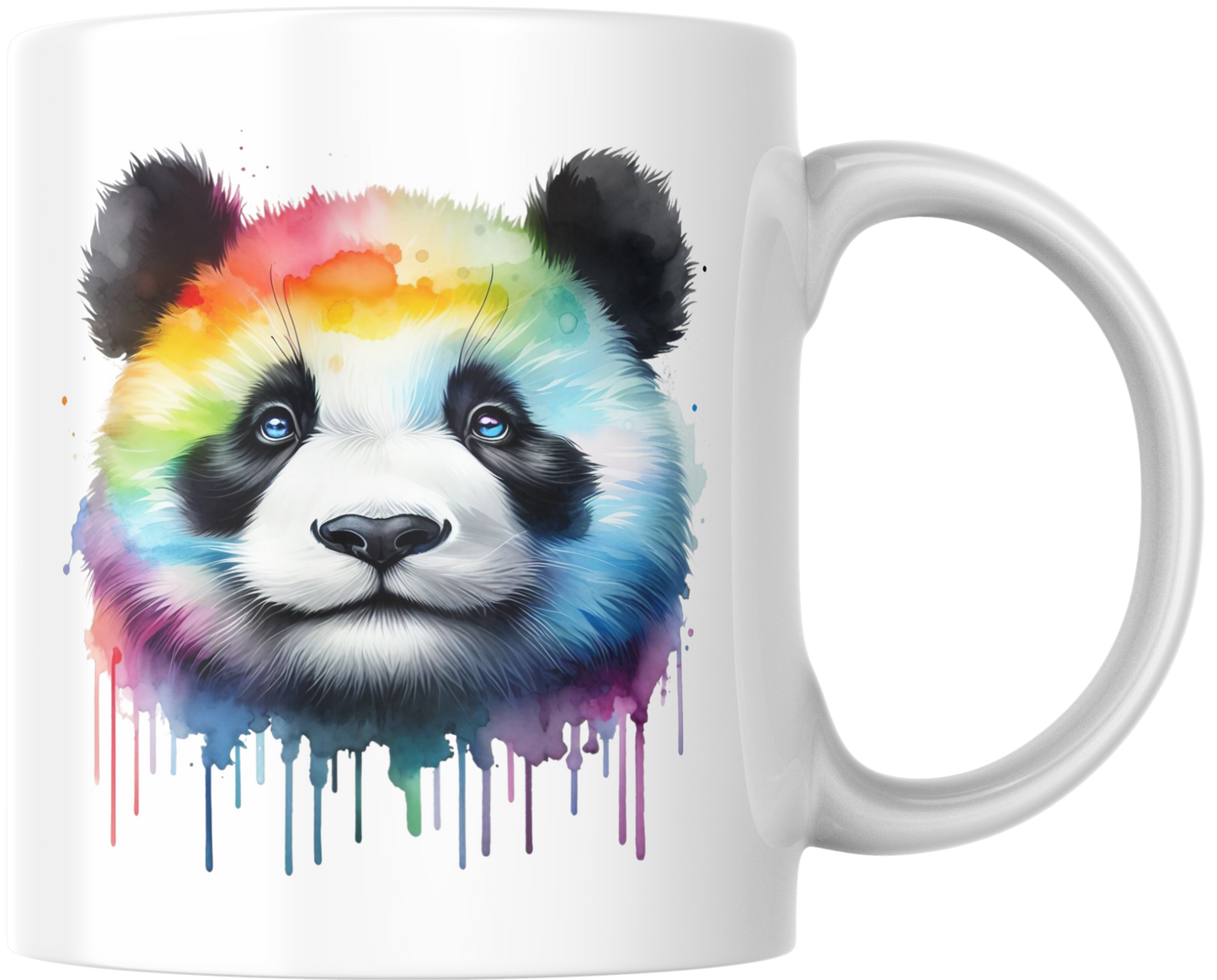 Rainbow Panda – Aquarel kunst-mok