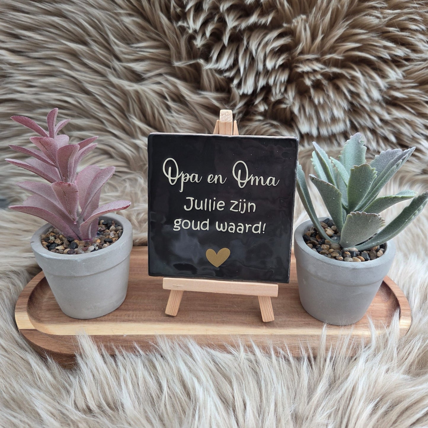Robuust wenstegeltje: Opa en Oma jullie zijn goud waard