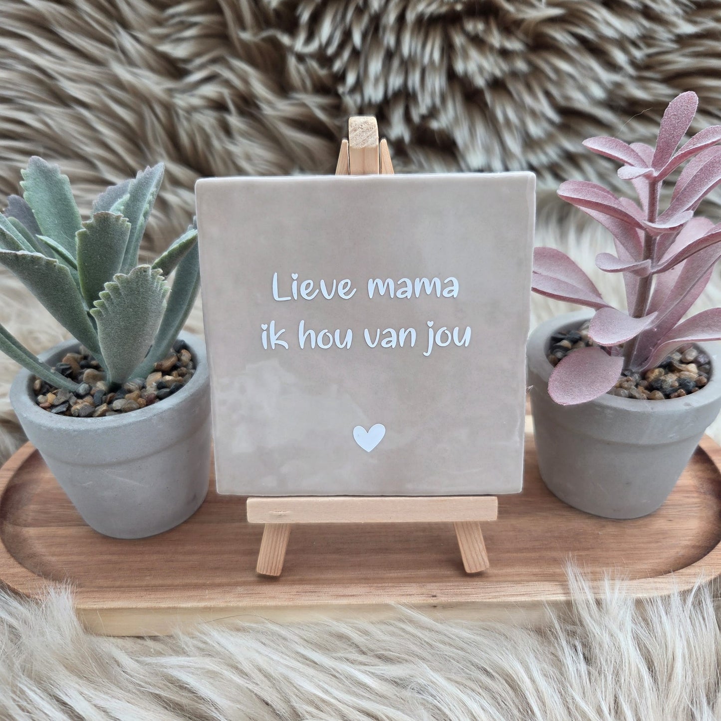 Robuust wenstegeltje: Lieve mama ik hou van jou