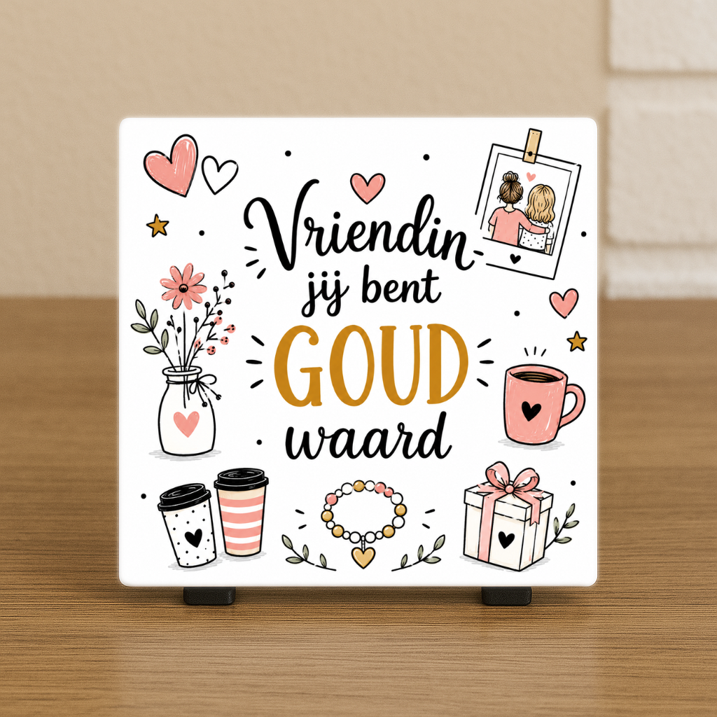 Spreuktegel: Vriendin jij bent goud waard