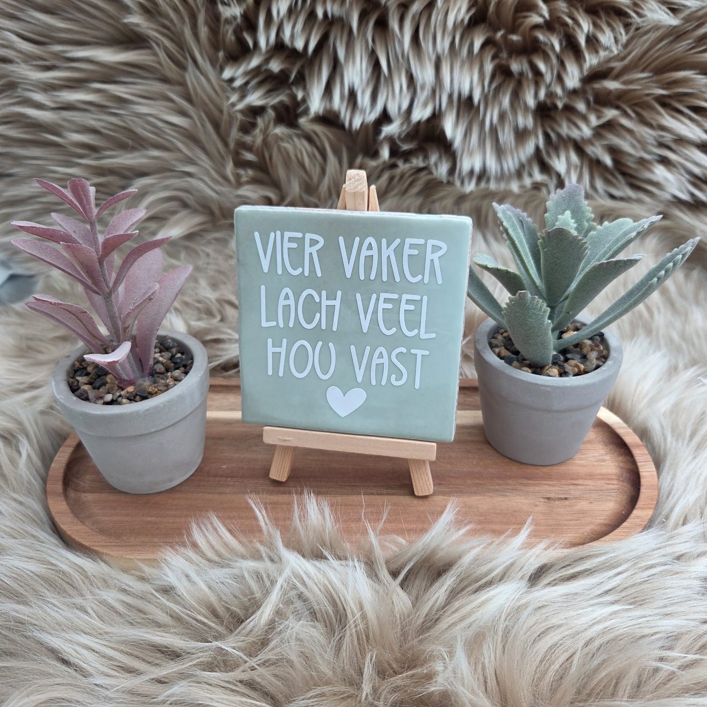 Vier vaker, lach veel, hou vast Robuust tegeltje