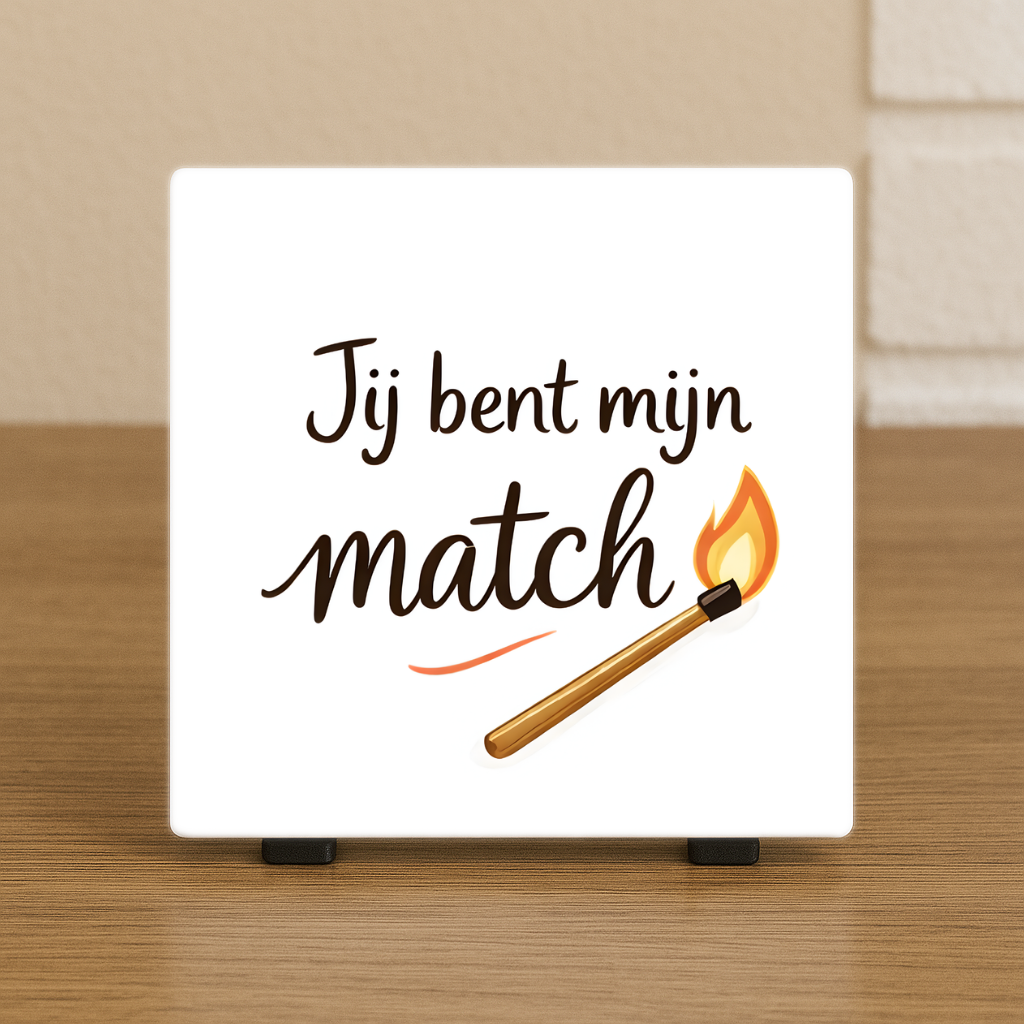 Spreuktegeltje “Jij Bent Mijn Match”