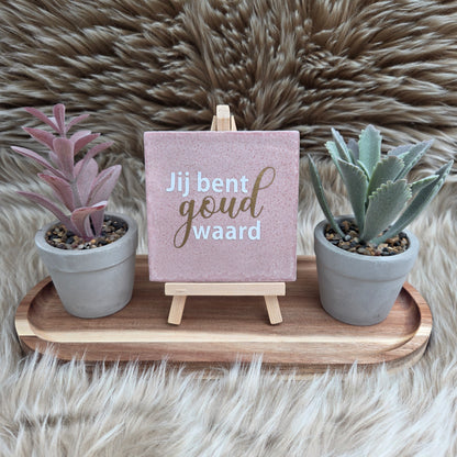 Robuust Spreuktegeltje – Personaliseer met Eigen Tekst