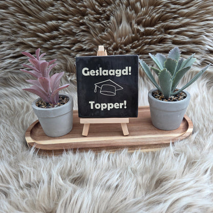 Robuust tegeltje Geslaagd!