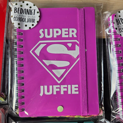 Notitieboekje A6 juf/meester bedankje