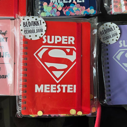 Notitieboekje A6 juf/meester bedankje