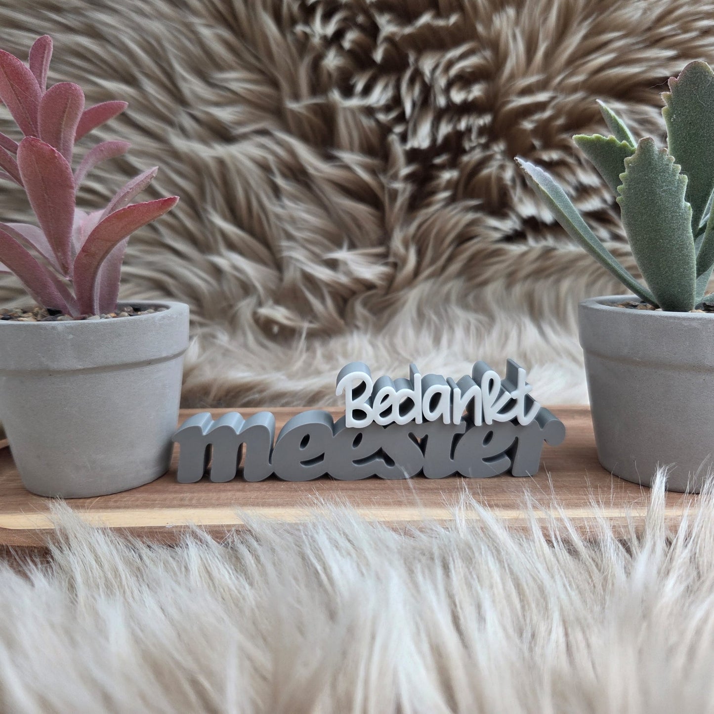 3D geprint wordpop meester bedankt