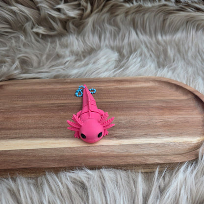 3D Geprinte Axolotl Sleutelhanger – Schattig & Flexibel Design