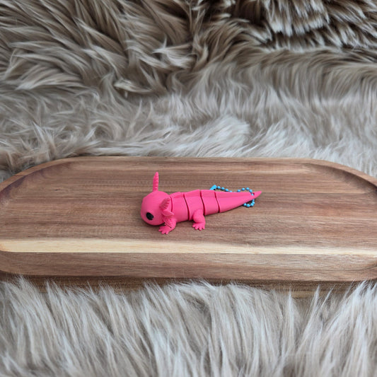 3D Geprinte Axolotl Sleutelhanger – Schattig & Flexibel Design