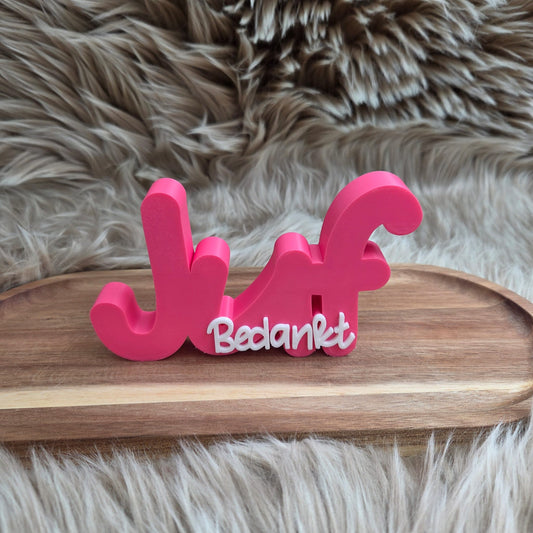 3D geprint wordpop Juf bedankt