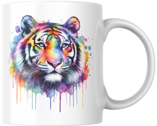 Rainbow Tiger – Kleurrijke aquarel tijger
