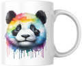 Rainbow Panda – Aquarel kunst-mok