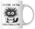 “It’s Fine, I’m Fine, Everything Is Fine” – Sarcastische koffiemok