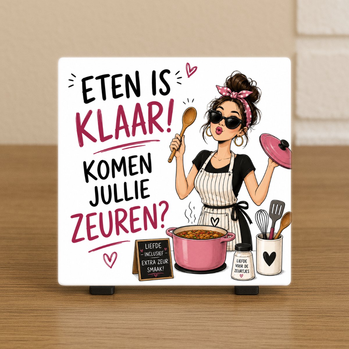 Spreuktegel: Eten is klaar! Komen jullie zeuren?