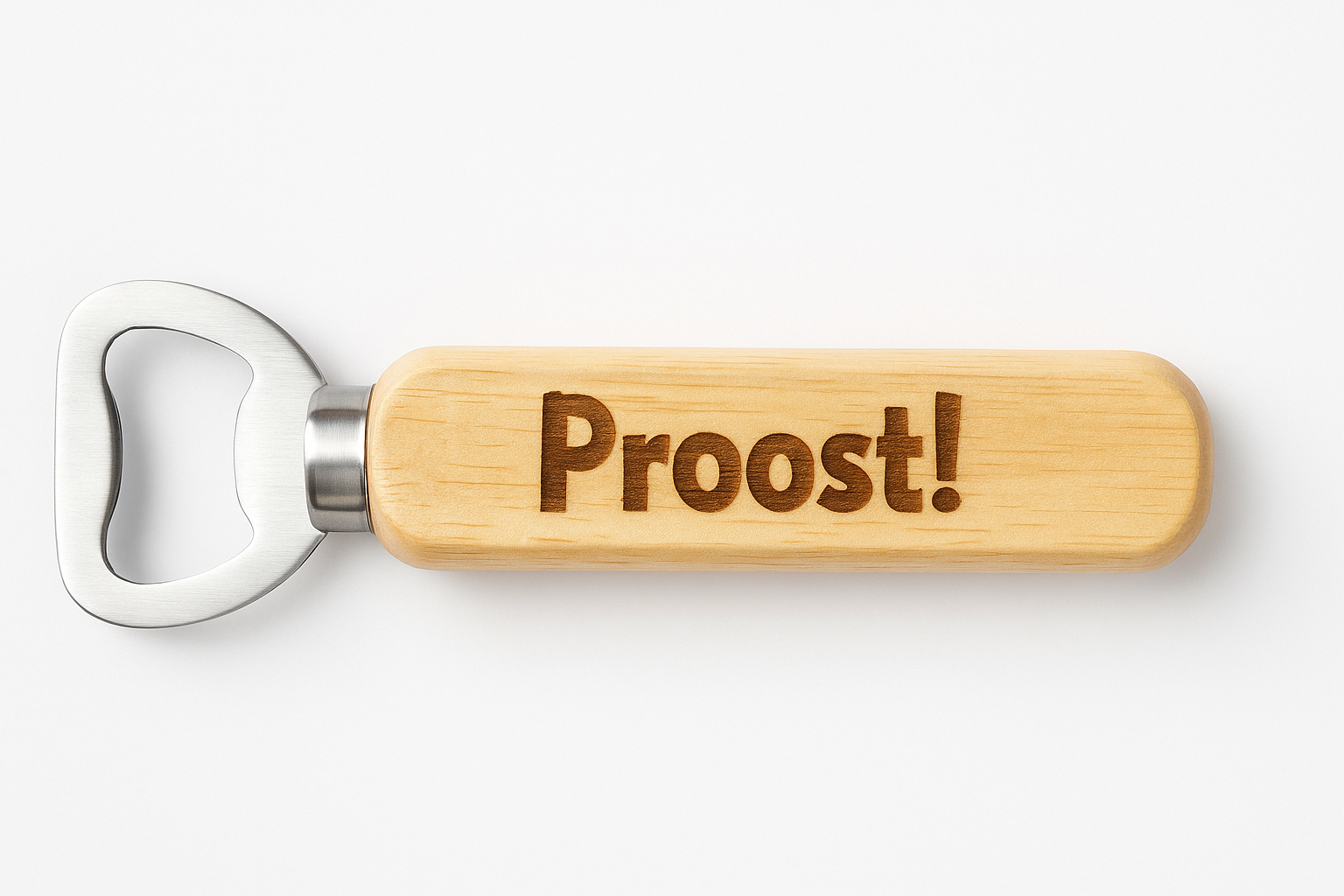 Flesopener met gravure Proost!, Bieropener, Vaderdag cadeau, opa
