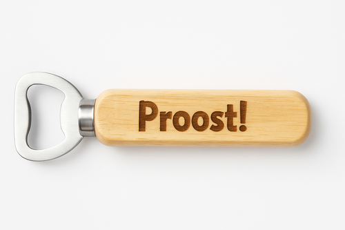 Flesopener met gravure Proost!, Bieropener, Vaderdag cadeau, opa