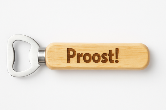 Flesopener met gravure Proost!, Bieropener, Vaderdag cadeau, opa