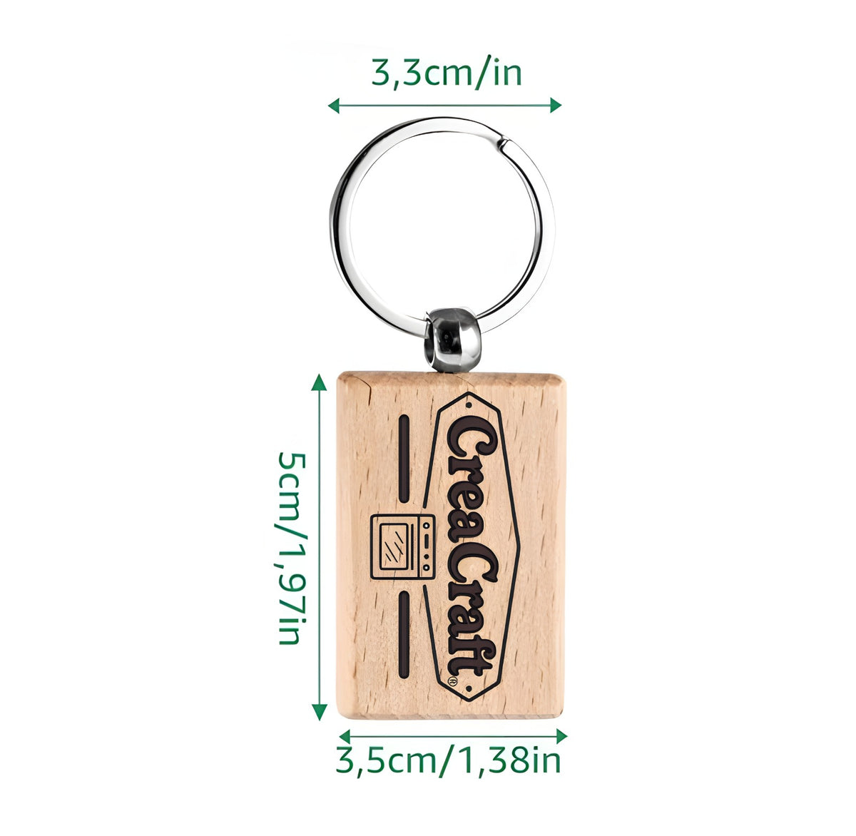 Sleutelhangers hout eigen logo/afbeelding
