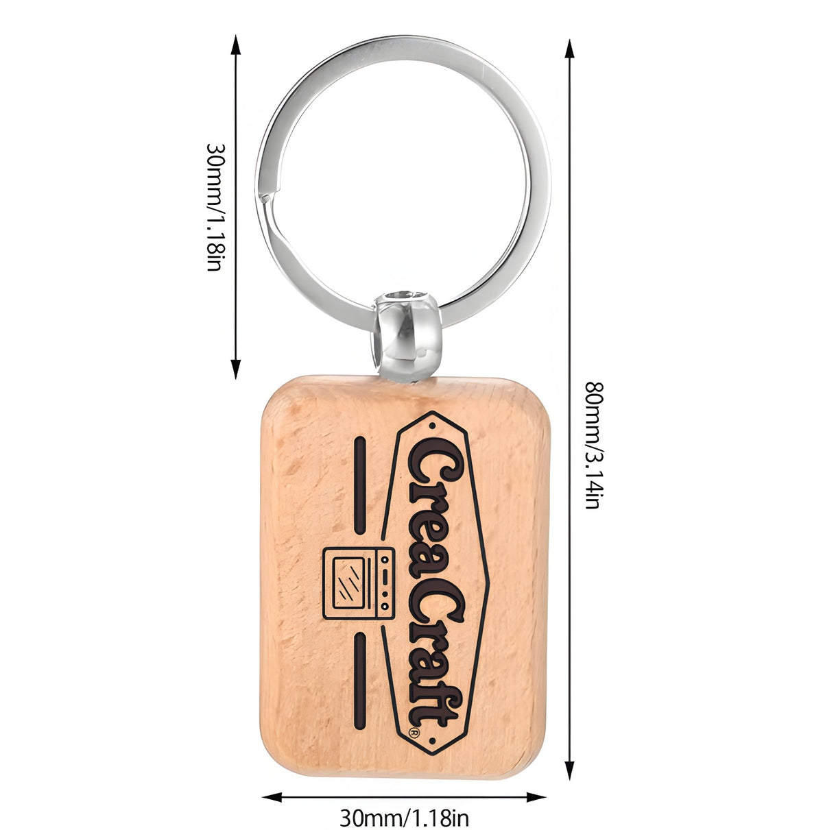 Sleutelhangers hout eigen logo/afbeelding