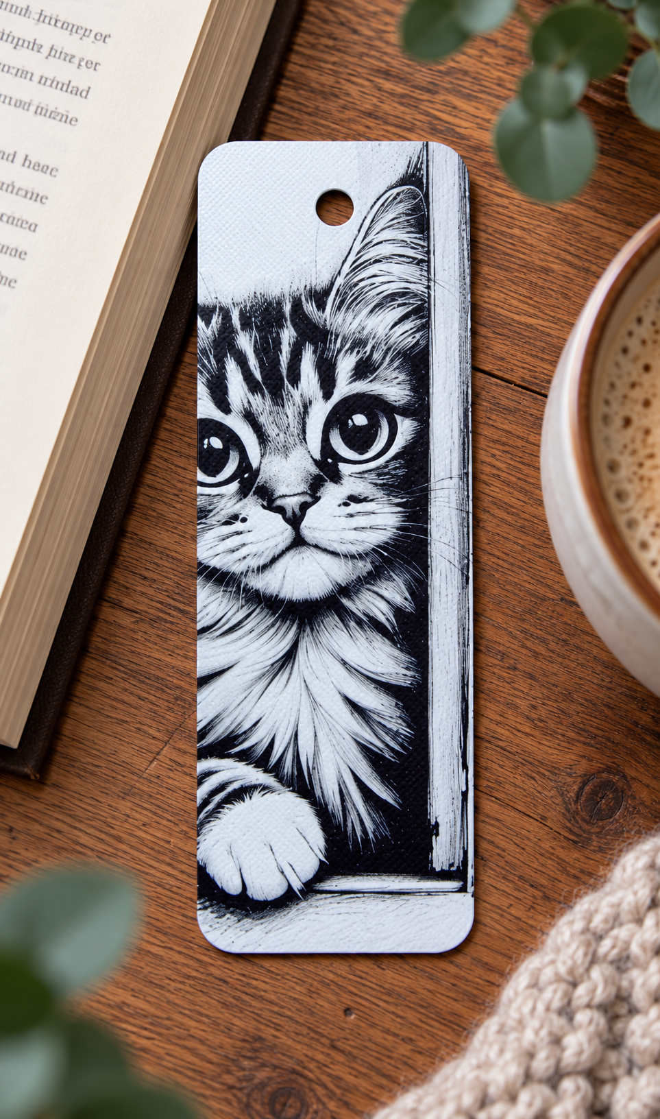 Boekenlegger schattige kat