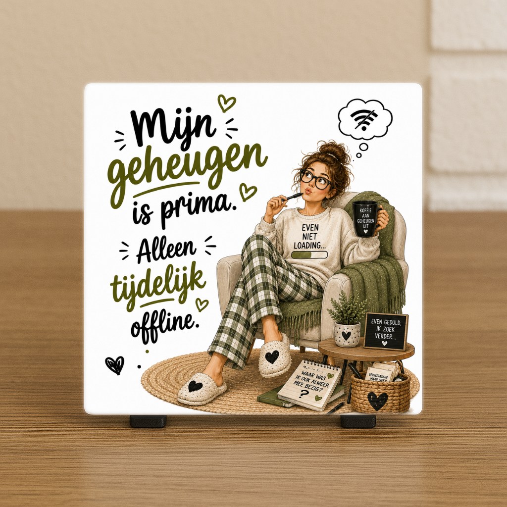 Spreuktegel: Mijn geheugen is prima. Alleen tijdelijk offline.