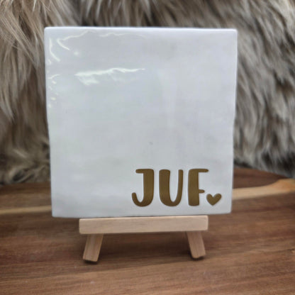 Robuust wenstegeltje:  Juf