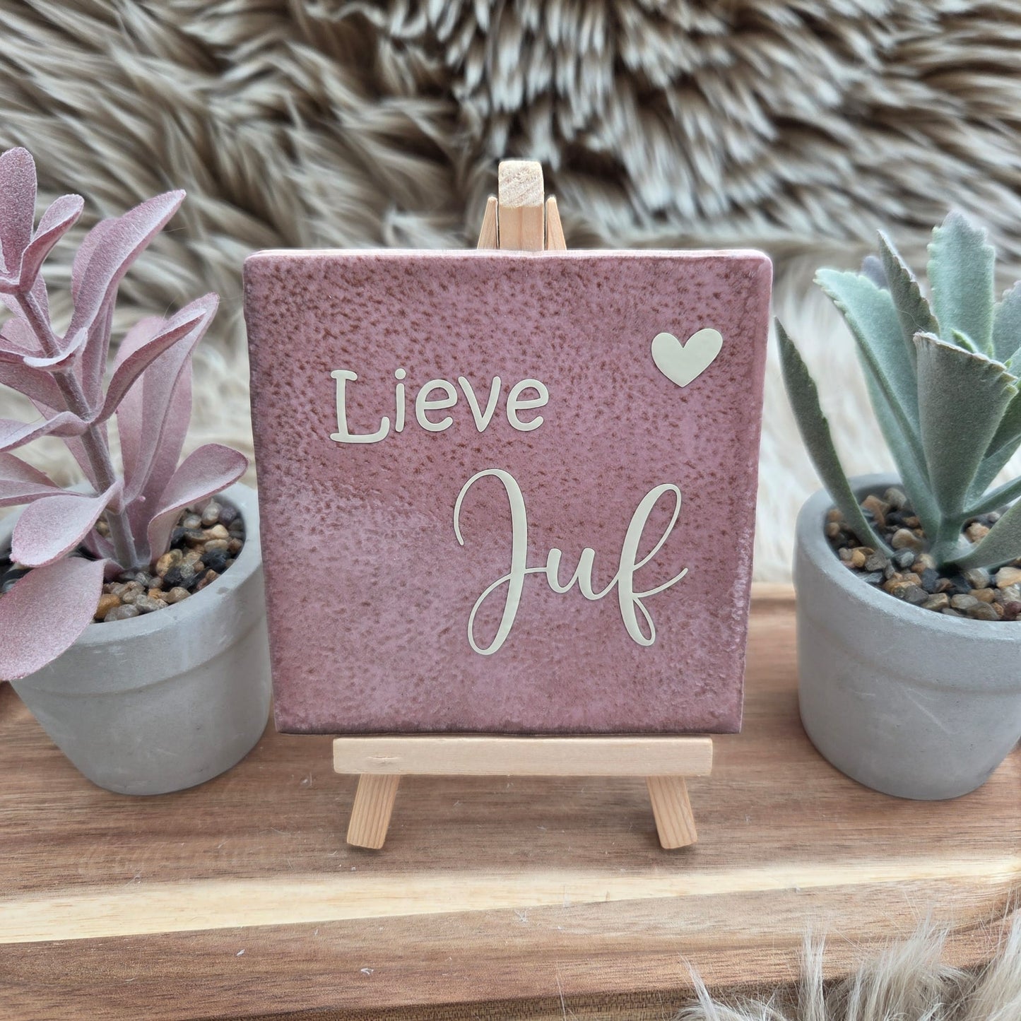 Robuust wenstegeltje:  Lieve Juf