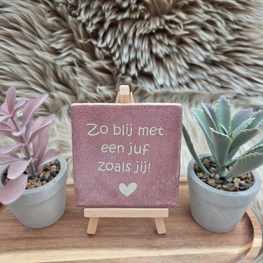 Robuust wenstegeltje:  Zo blij met een juf zoals jij!