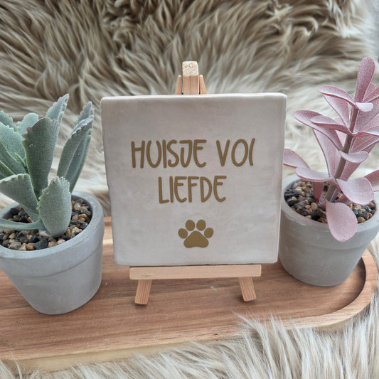 Robuust wenstegeltje: Huisje vol liefde Pootje