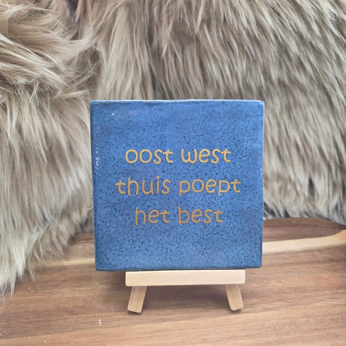 Robuust wenstegeltje:  oost west thuis poept het best