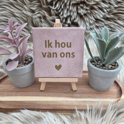 Robuust wenstegeltje: Ik hou van ons