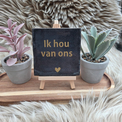 Robuust wenstegeltje: Ik hou van ons