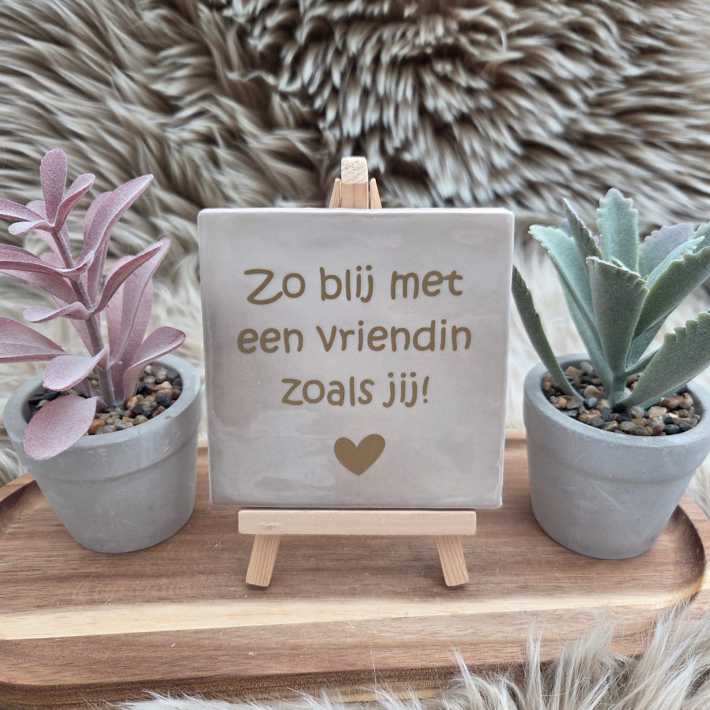 Robuust wenstegeltje:  Zo blij met een vriendin zoals jij!