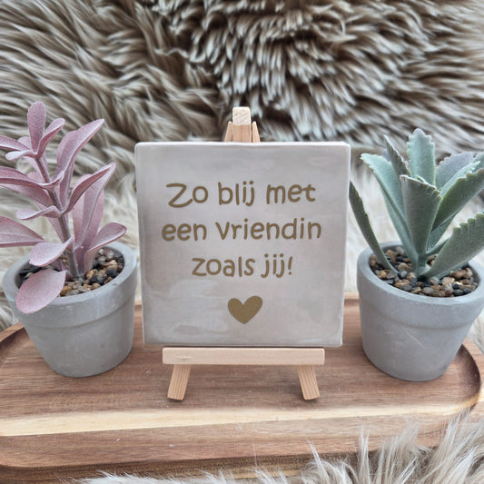 Robuust wenstegeltje:  Zo blij met een vriendin zoals jij!