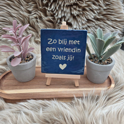 Robuust wenstegeltje:  Zo blij met een vriendin zoals jij!