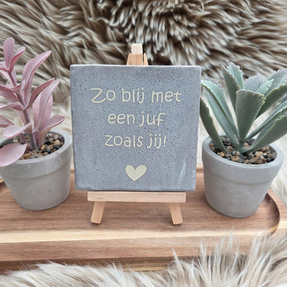Robuust wenstegeltje:  Zo blij met een juf zoals jij!