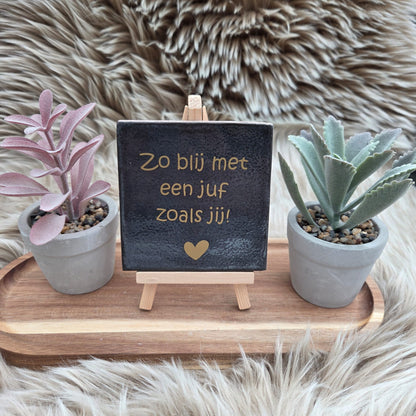 Robuust wenstegeltje:  Zo blij met een juf zoals jij!