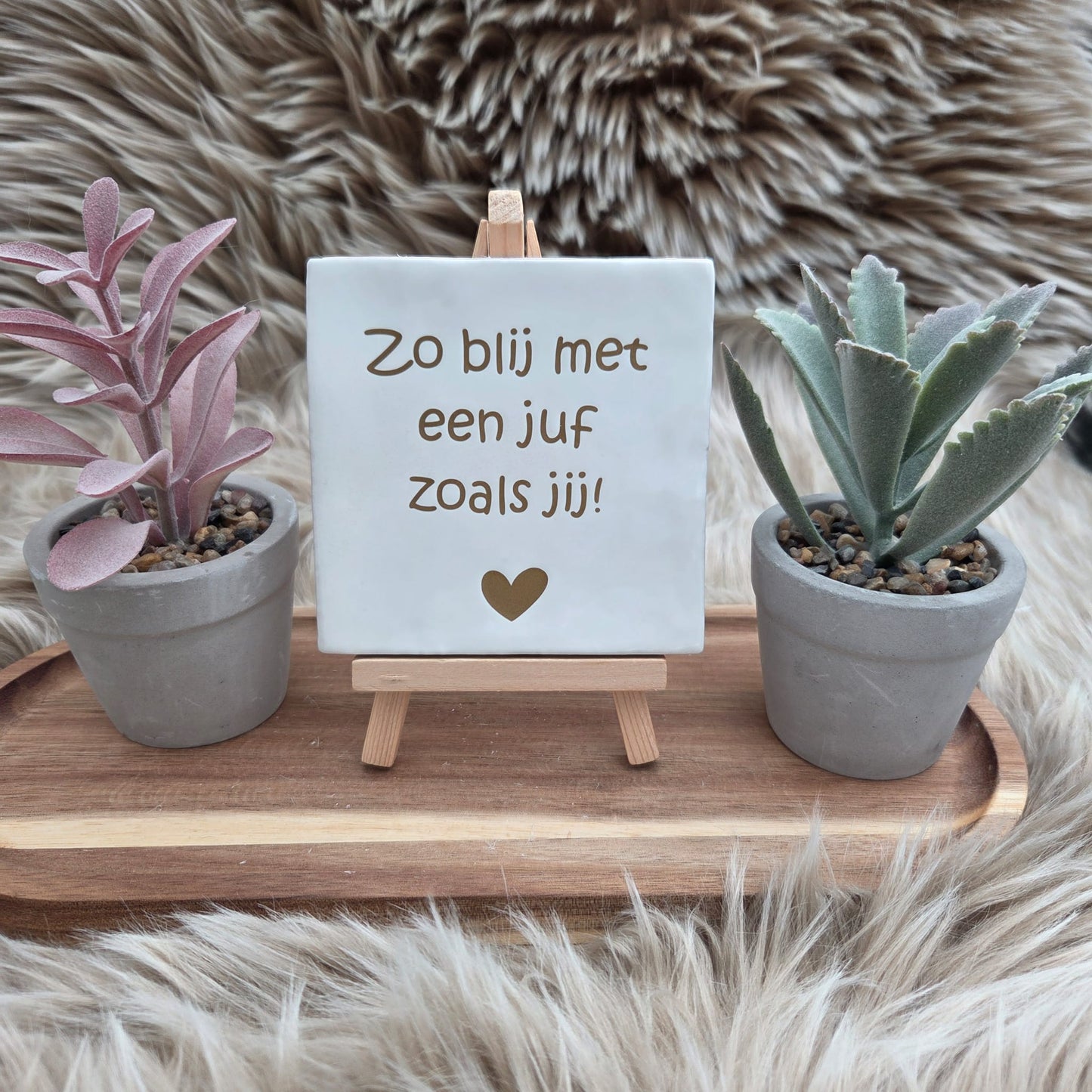 Robuust wenstegeltje:  Zo blij met een juf zoals jij!