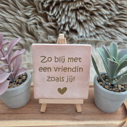 Robuust wenstegeltje:  Zo blij met een vriendin zoals jij!