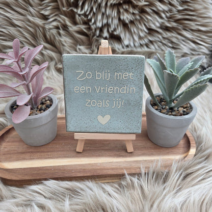 Robuust wenstegeltje:  Zo blij met een vriendin zoals jij!