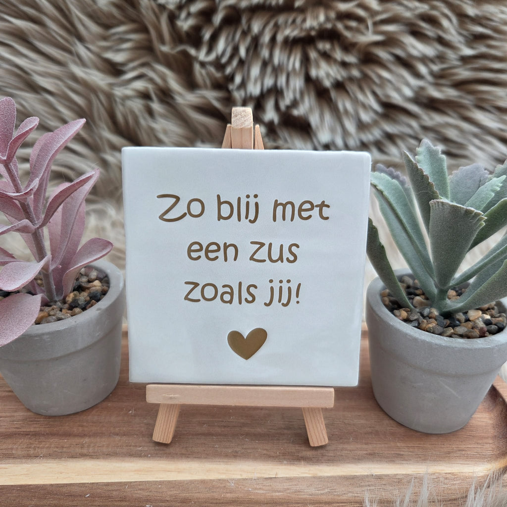 Robuust wenstegeltje:  Zo blij met een zus zoals jij!