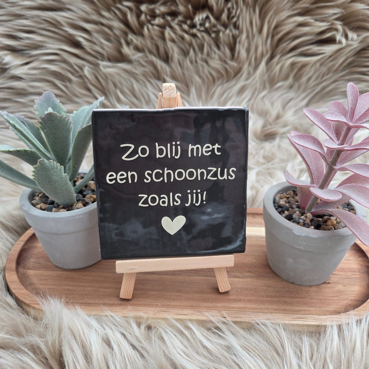 Robuust wenstegeltje:  Zo blij met een schoonzus zoals jij