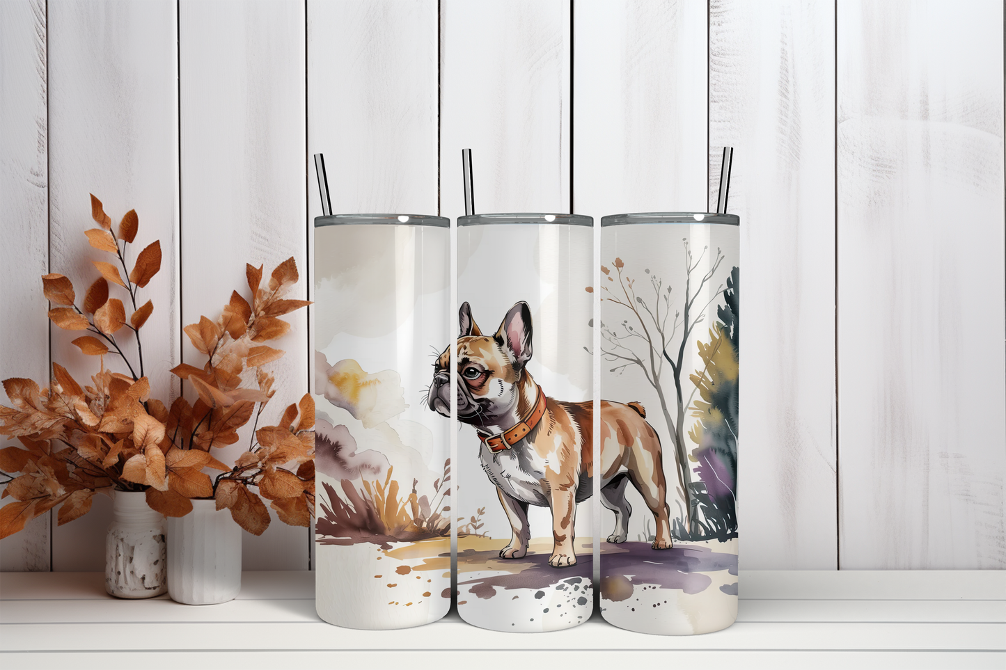 Tumbler Watercolor French bulldog